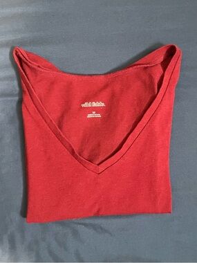 wild fable Red V-Neck Tank Top